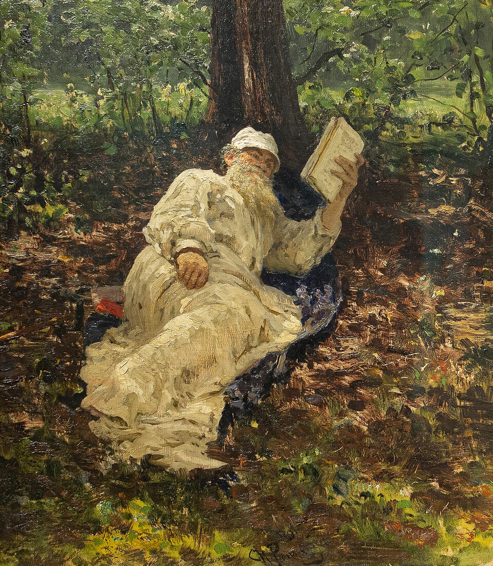 Arcady Zakharov photo. Repin. Лев Толстой на отдыхе в лесу 1891