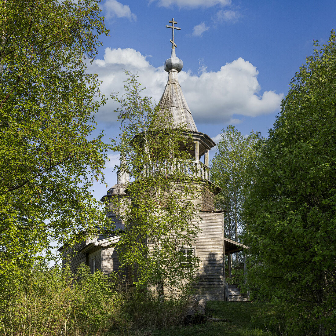 Arcady Zakharov photo. Architecture of churches of the Russian North. Church of Zosima and Savvati, 1870. Vorzogory village